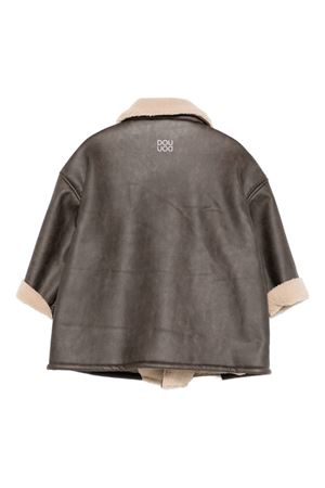 brown polyester jacket DOUUOD KIDS | DX2P70H0072320BG
